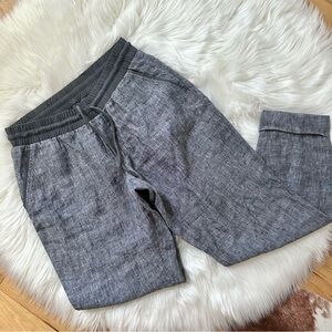 Athleta Bali Linen Ankle Cuffed Ankle Pants Size 6